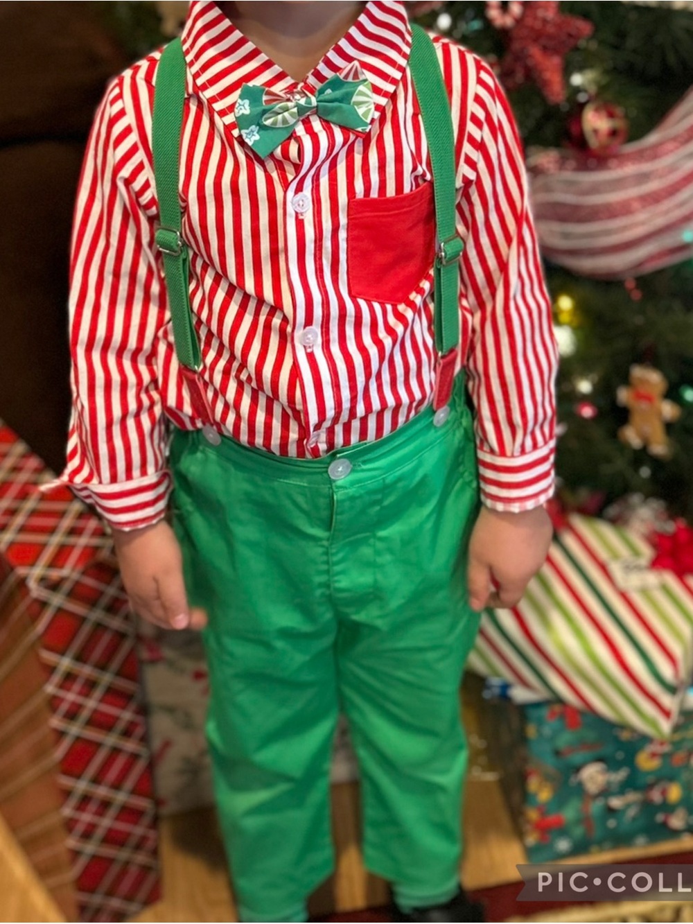 Christmas! Red & Green Kids Suspender Overalls Set (4T-5T)